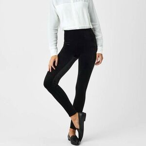 Spanx Women’s Soft Velvet Fabric High Waist Black Leggings, Size Medium